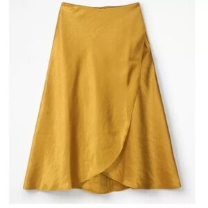Boden Epsom Midi Skirt Burnished Gold Satin - Size 16